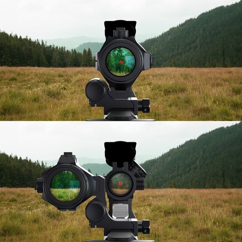 Feyachi M40 3X Red Dot Magnifier with Flip to Side Mount, Focus Adjustment, Windage & Elevation Adjustable, 37/40MM Height