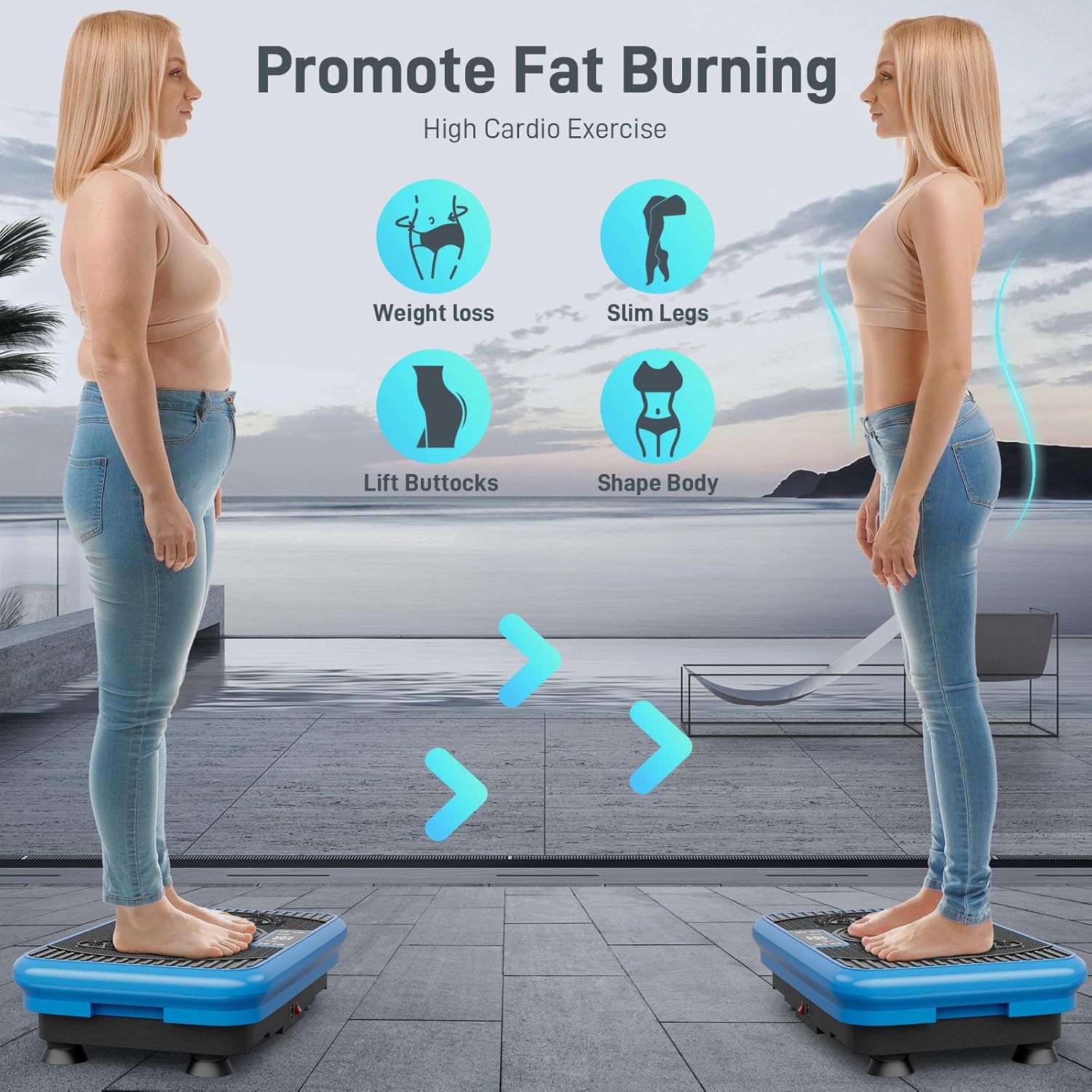 Skiennix Vibration Plate Exercise Machine - Whole Body Fitness Platform for Weight Loss & Lymphatic Support | 330 LBS Capacity with Remote Control