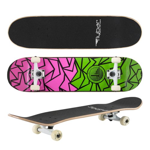 Flybar 31" Complete Skateboard for Beginners – Maple Deck, Double Kick, Lightweight & Non-Slip, for Boys and Girls, Ages 6 and Up