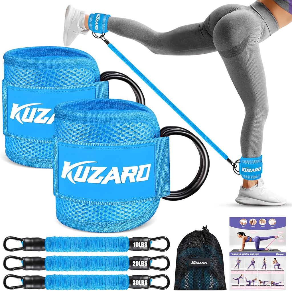 Skiennix Ankle Resistance Bands - Adjustable Cuffs for Leg & Glutes Workout | Home Gym Fitness Equipment