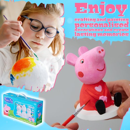Get Trend Peppa Pig Paint Your Own Figurines Kit, Plaster Painting Set for Kids, Arts and Crafts for Girls, DIY Craft Kit, Gifts for Girls (Multi Peppa Pig)