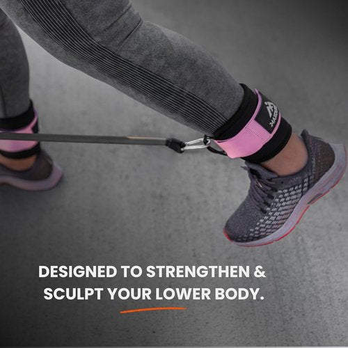 Gym Ankle Straps - Thick Padded Cable Attachment for Booty Workouts & Lower Body Exercises