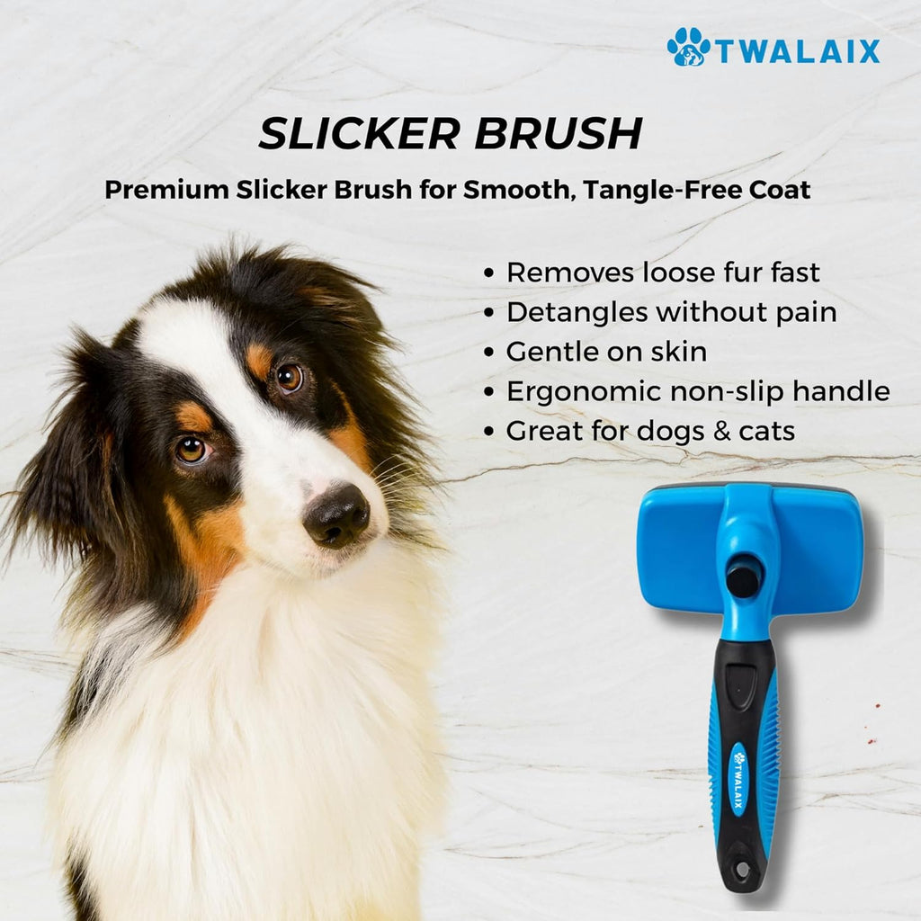 Skiennix 6-in-1 Pet Grooming Kit - Versatile Brush, Nail Clipper & Flea Comb for All Coat Types
