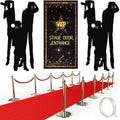 Timtin VIP Entrance Banner Photography Backdrop with Red Carpet Runner, Paparazzi Props, 2.6 x 15 ft Rug, Double-Sided Tape for Party Decorations and Movie Theme Events