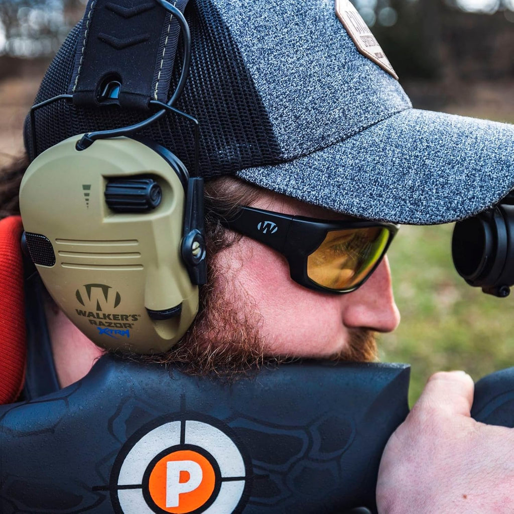 Walker’s IKON Carbine Shooting Glasses - Impact-Resistant, Non-Slip Design with Lens Cloth & Carry Case