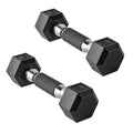 CAP 90 LB Rubber Coated Hex Dumbbell Weight, Rubber Free Weights for Home Gym Strength Training, Comfort Grip Handle, Pair