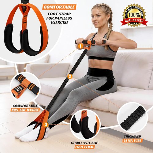 KUTIZE Multifunction Resistance Band - Upgraded Exercise Equipment with Soft Foot Pedal for Full-Body Workouts