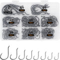 UCEC Circle Hooks - 2X Strong Offset Fishing Hooks for Saltwater | High Carbon Steel, 150/240pcs, Sizes #1-8/0