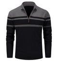 Magcomsen Men’s Quarter Zip Cotton Sweater Dark Grey Black Large