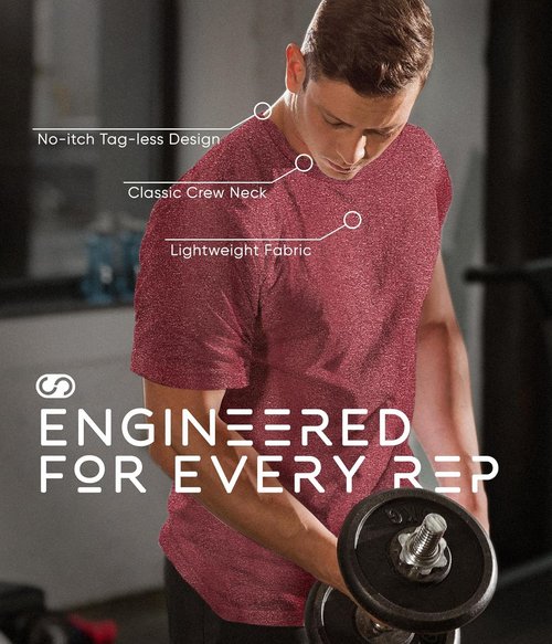 Men's Athletic Workout T-Shirts (Dry Fit, 4-Pack) Moisture Wicking Performance Activewear Gym, Yoga, & Running Tees