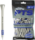 PrideSports PTS Titanium Strength Golf Tees - 65 Count, 2-3/4 Inch | 8% Thicker for Enhanced Durability