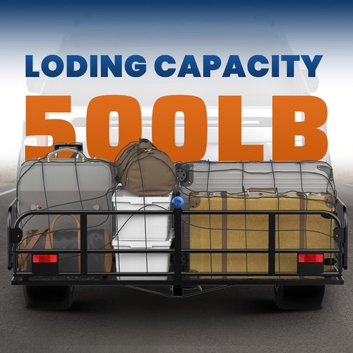 KUIPERAUTO Heavy-Duty Hitch Mount Cargo Carrier - 60" x 24" Luggage Rack for SUVs & Trucks | 500 Lbs Capacity