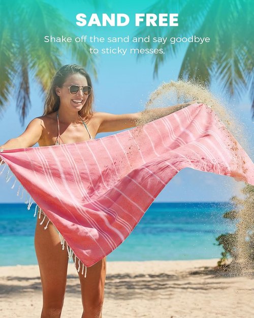 Antfuny Turkish Beach Towel - Extra Large Quick-Dry, Sand-Free, Soft & Absorbent | Lightweight & Compact