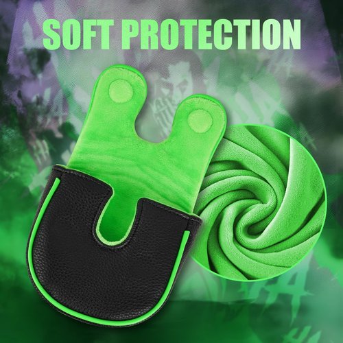 LZFAN Golf Club Head Covers Driver Fairway Hybrid Mallet Blade Putter Protector Embroidered Leather DF3 Mallet Putter Cover HAHA