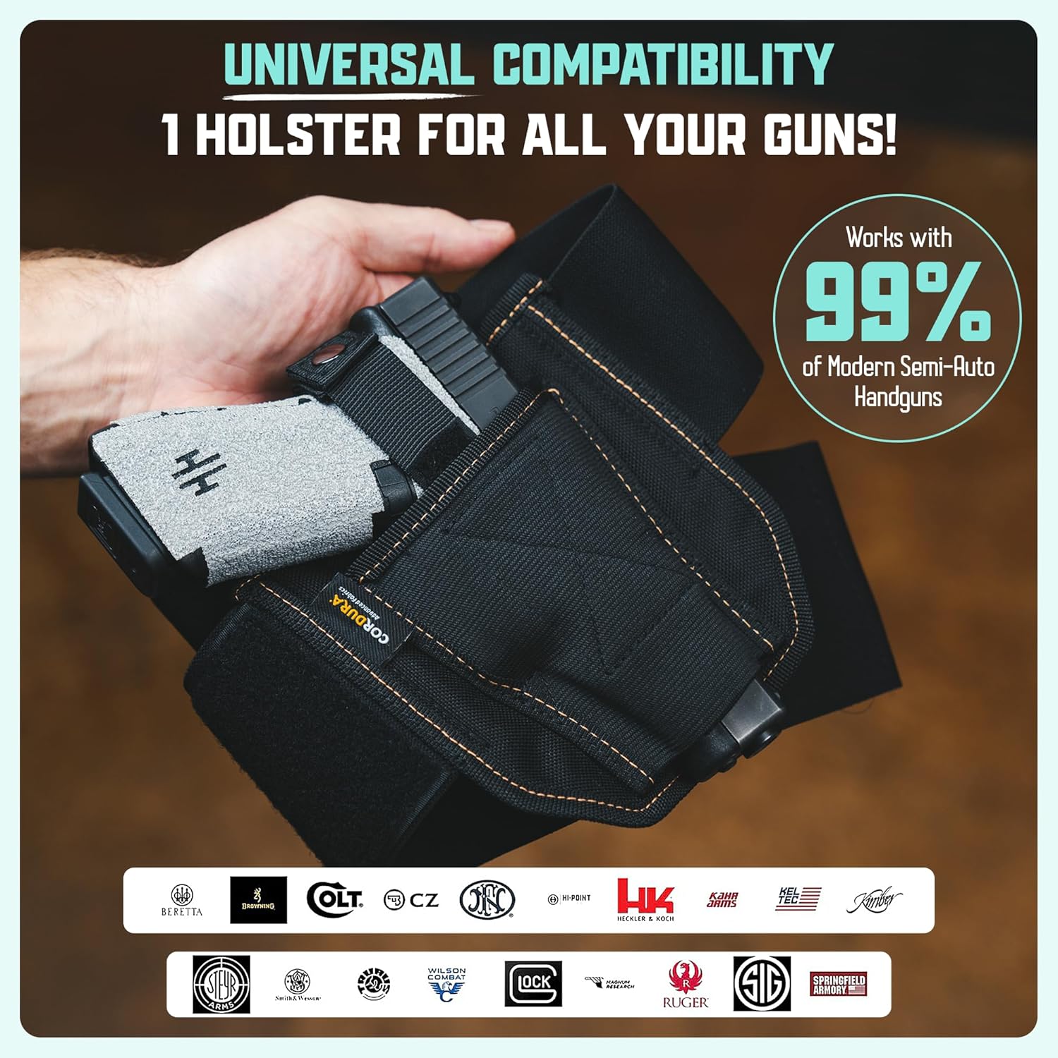 VNSH Lite Belly Band Holster - Comfortable, Lightweight & Discreet | Fits Glock, S&W & More