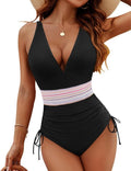 Blooming Jelly One-Piece Tummy Control Swimsuit - Slimming Modest Bathing Suit in Color Block Design
