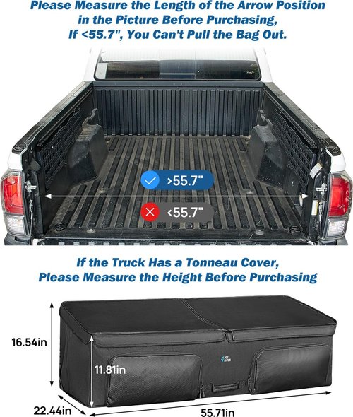 JOYTUTUS Truck Bed Cargo Box Organizer - Easy Access Storage Bag for Groceries & Golf Gear