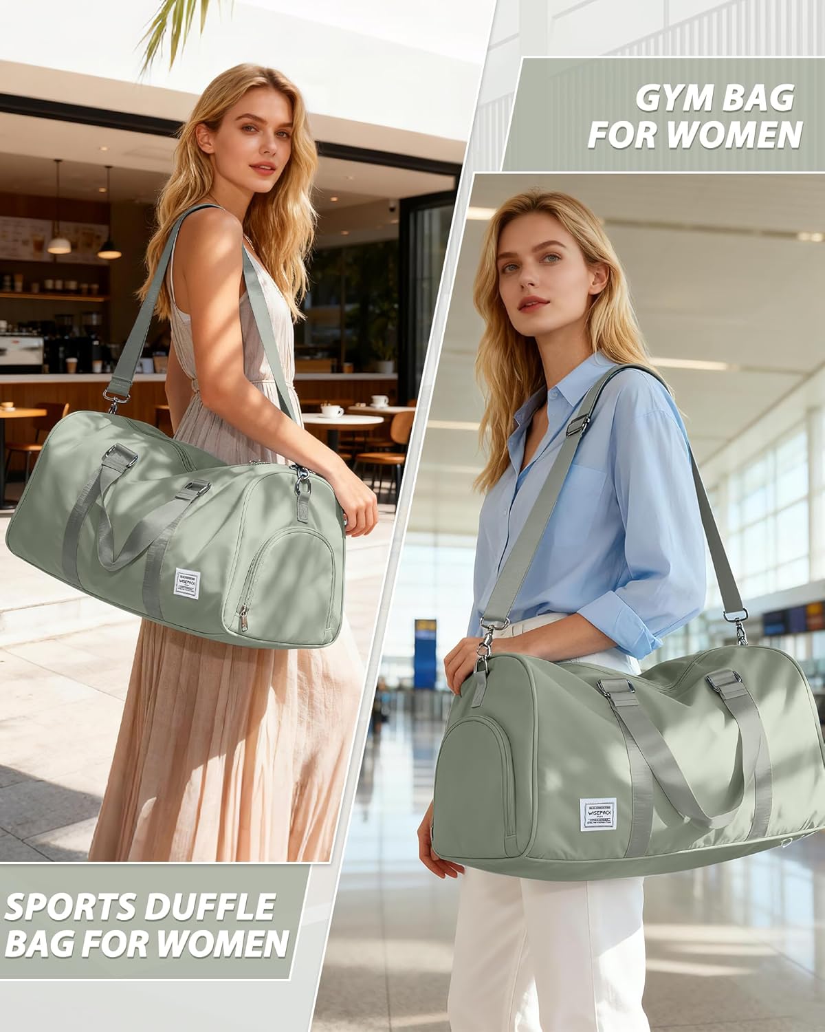 Skiennix Women's Gym Bag - Stylish Travel Duffel Tote for Weekend Getaways | Versatile & Spacious
