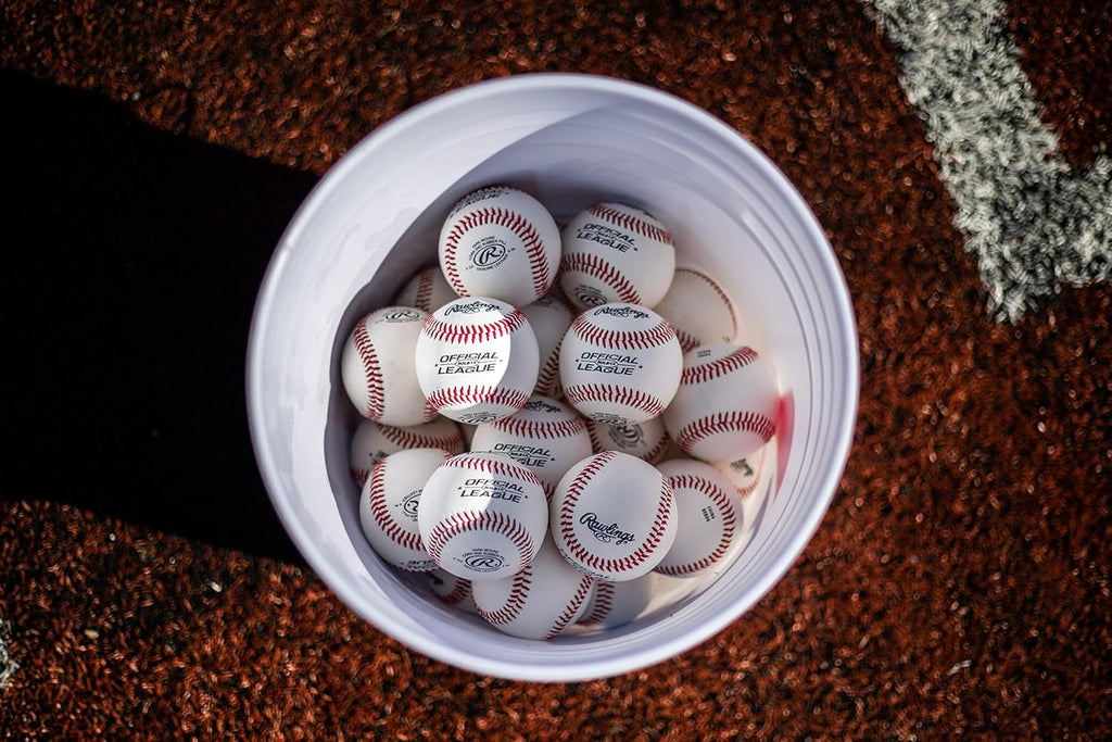 Rawlings Official League Youth Baseballs - Competition Grade, 30-Ball Bucket | ROLB1X