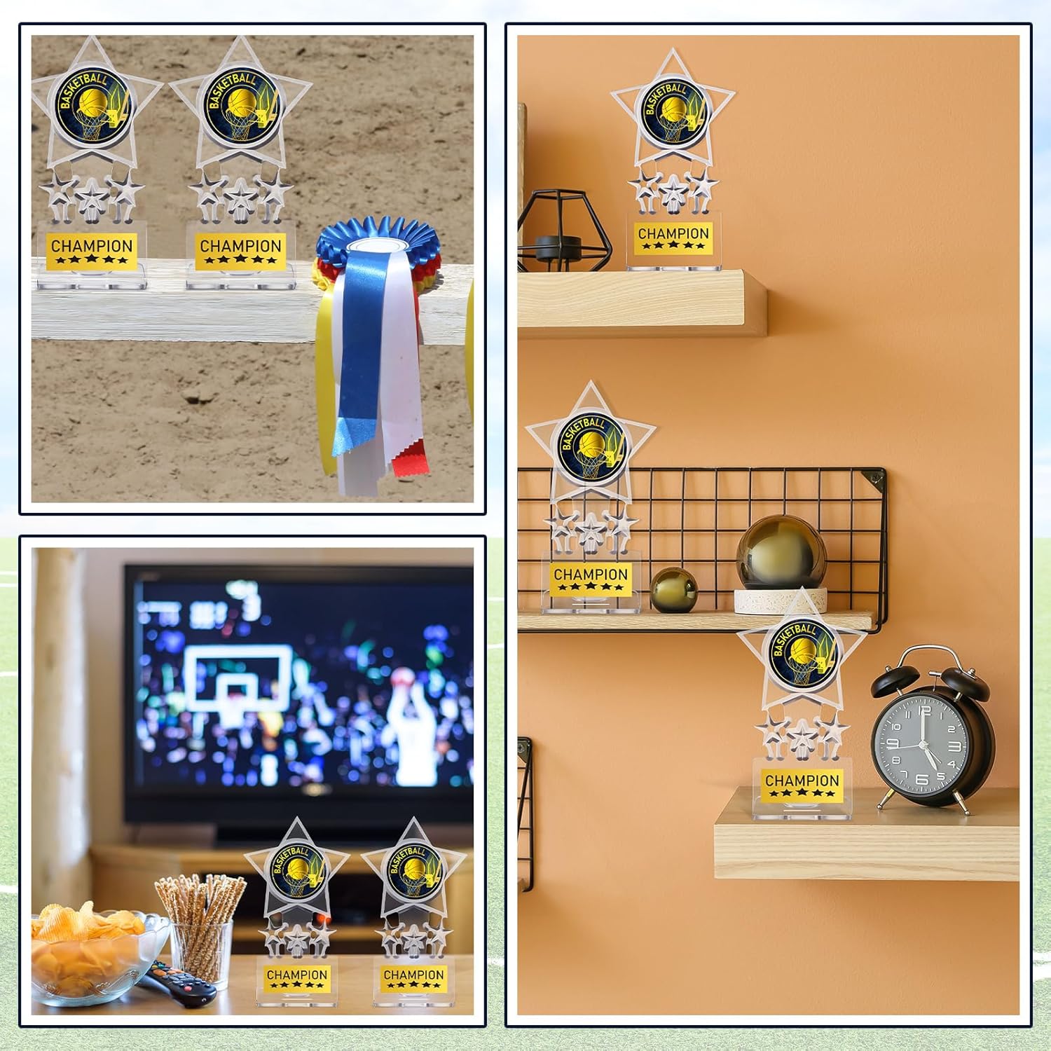 Tondiamo Basketball Trophy - Acrylic Champion Awards for Sports Competitions | Bulk Souvenir Gifts