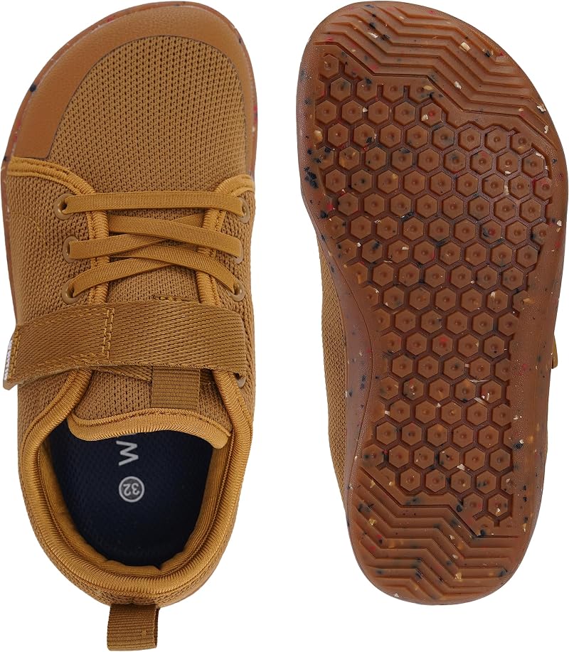 Whitin Kid Barefoot School Shoes W8K6 Brown Multi Wide Toe Box Sneakers