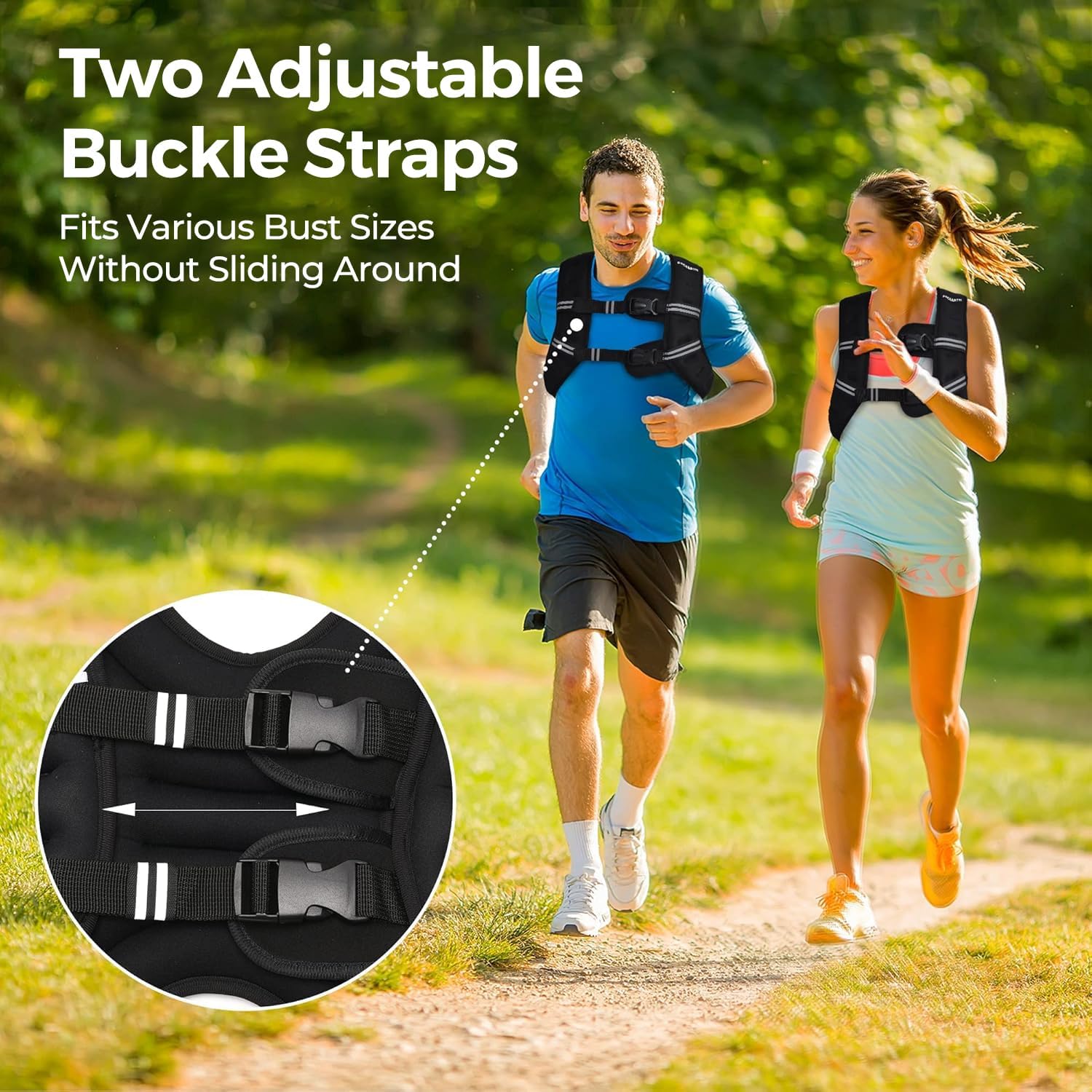 PACEARTH Weighted Vest - Adjustable 6lb to 30lb for Weight Loss & Strength Training | Reflective Stripe