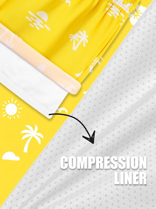 BRISIRA Boys Swim Trunks - Quick-Dry Bathing Suit with Compression Liner & Anti-Chafe Pocket | Ages 5-16