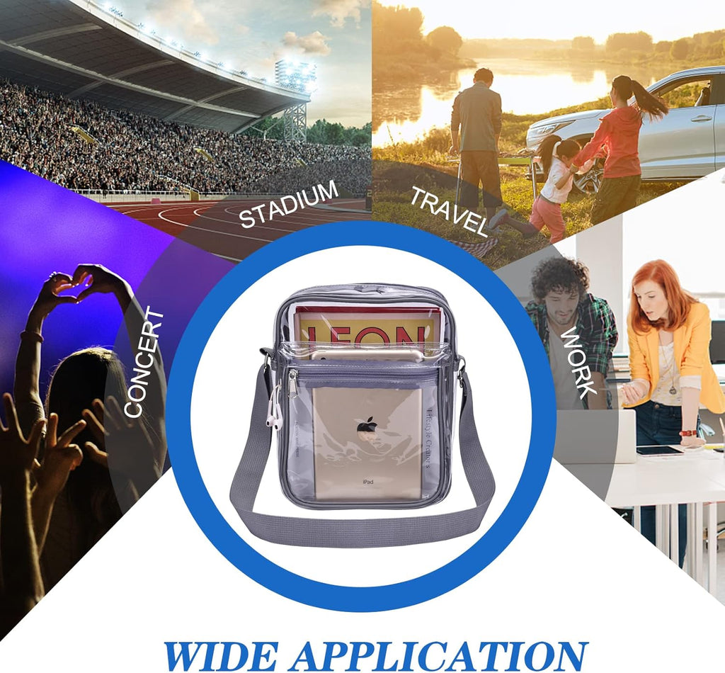 USPECLARE Clear Purse - Stadium-Approved Messenger Bag for Men & Women | Durable & Stylish