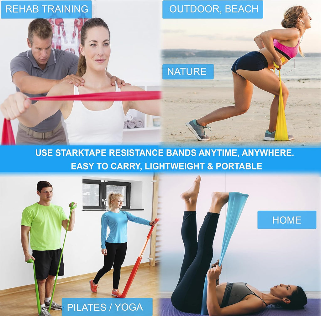 Resistance Bands - Professional Latex Therapy Bands for Home Exercise, Yoga & Pilates | Durable & Versatile