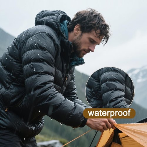 Azobur Down Jacket Repair Patches - Waterproof, Self-Adhesive Nylon for Puffy Jackets | 2 Black Patches