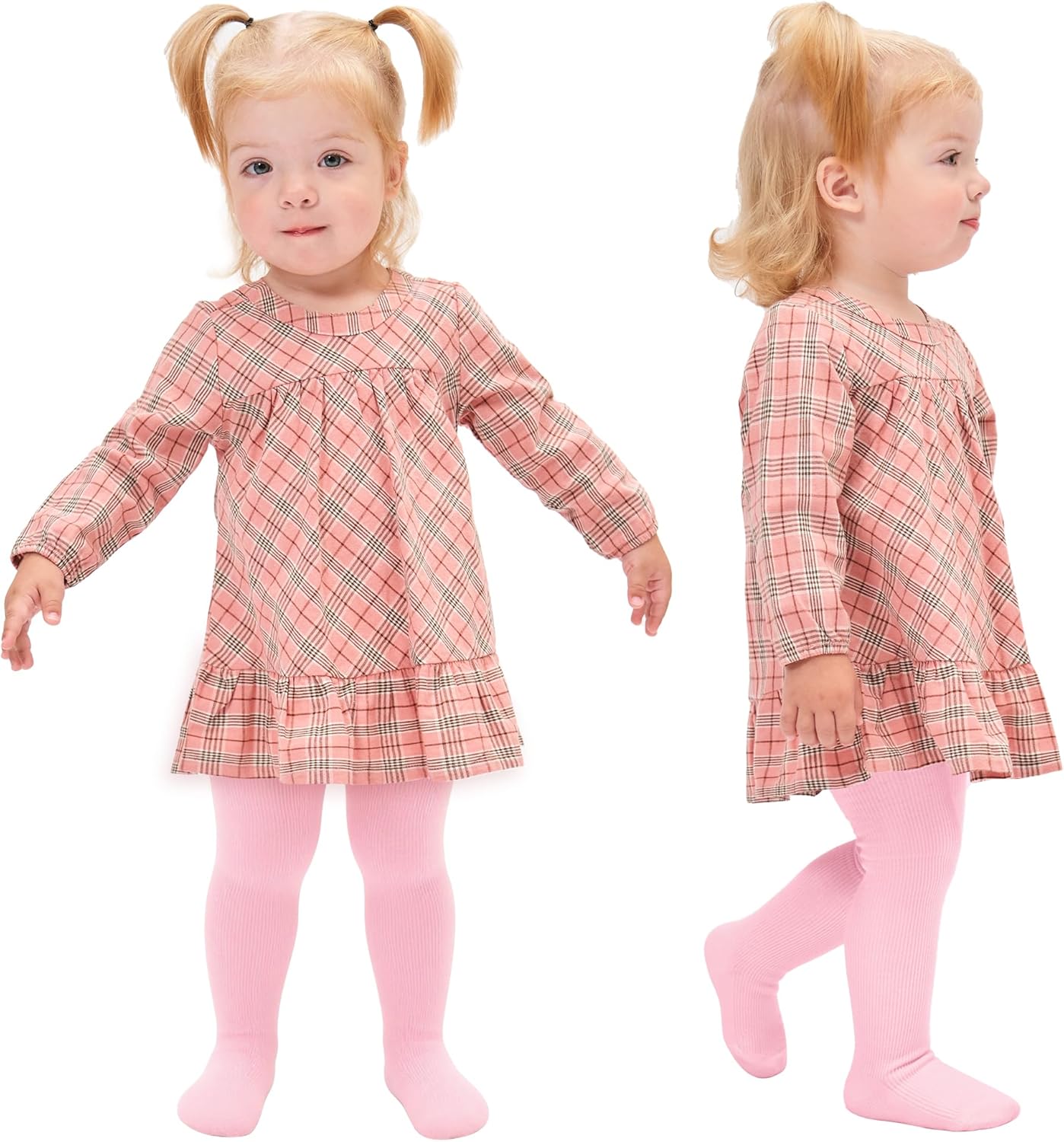 Stelle Toddler Girls Tights - Thick Cable Knit Cotton Leggings for Winter | 1/2/3 Pack Options
