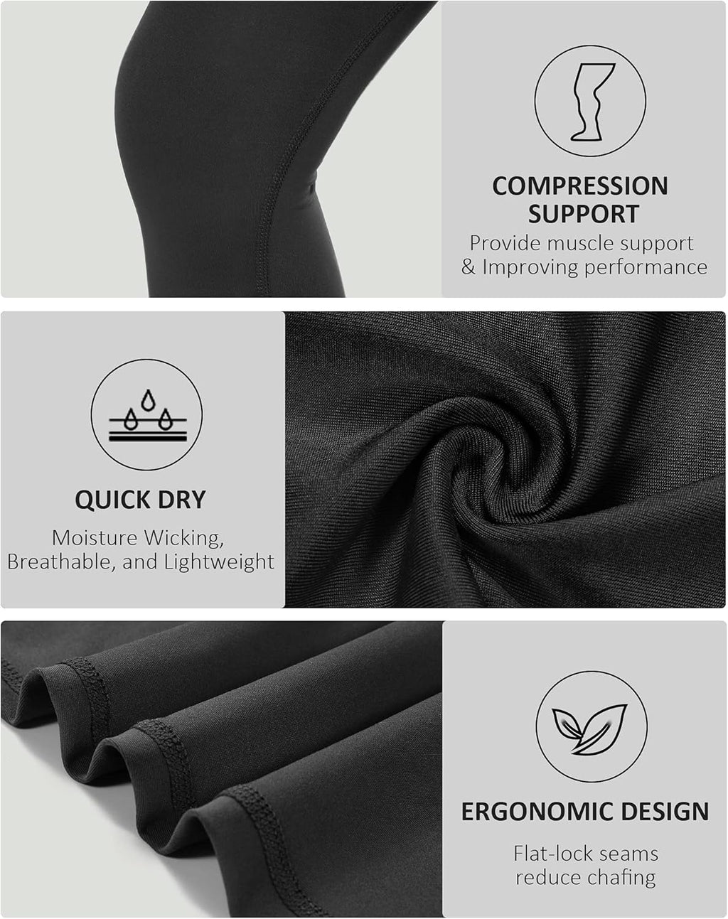 Roadbox Boys Compression Pants - Quick Dry Spandex Leggings for Youth | 2 Pack Tights for Running & Football