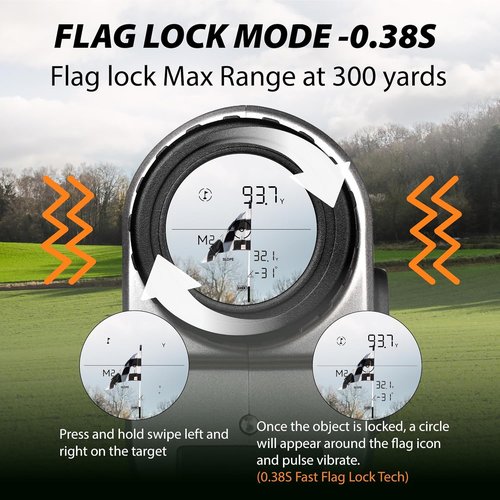 Gogogo Sport Vpro VRP Golf Rangefinder - 1500/2500 Yd Range, 7X Magnification, Rechargeable | Accurate & Versatile