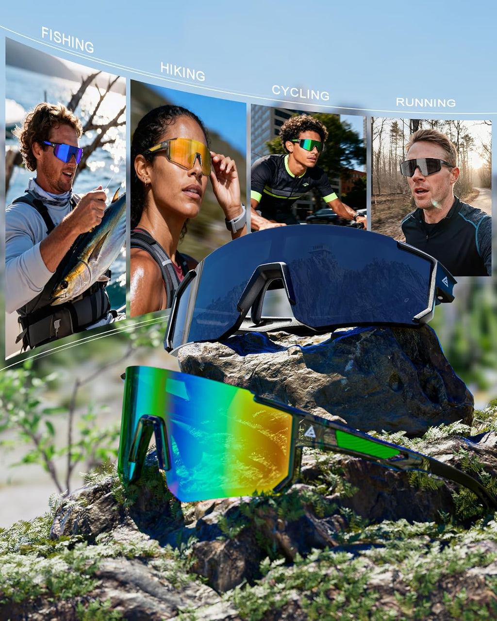 Polarized Sports Sunglasses - UV400 Protection for Men & Women | Wrap-Around Design for Cycling & Running