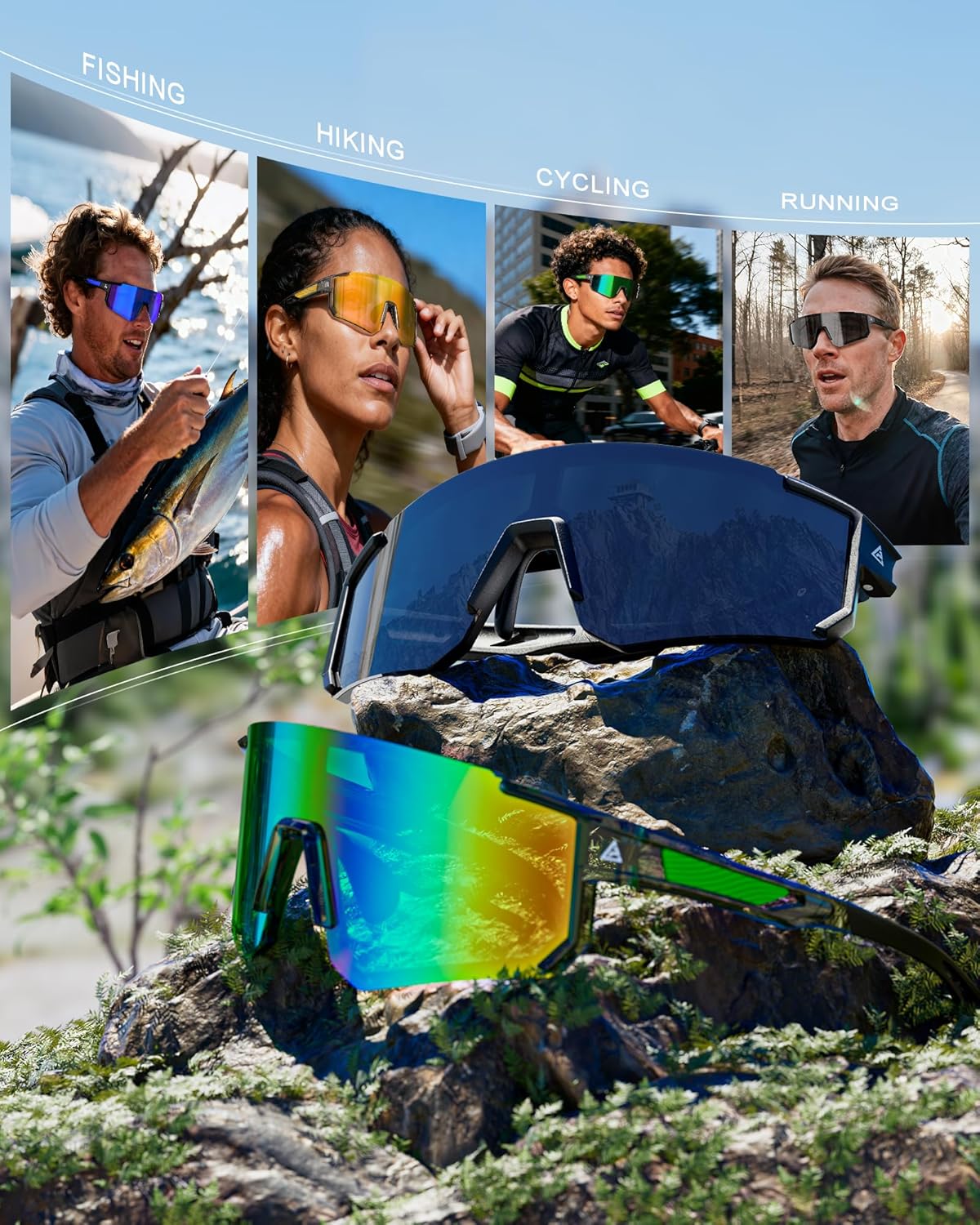 Polarized Sports Sunglasses - UV400 Protection for Men & Women | Wrap-Around Design for Cycling & Running