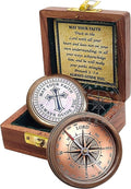 Engraved Compass by Trust in The Lord | Proverbs 3:5-6 Quote with Wooden Box & Greeting Card - Perfect Graduation Gift for All