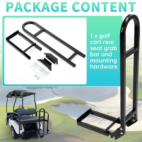 ECOTRIC Universal Golf Cart Rear Seat Safety Grab Bar Safety Seat Handle Rail Handles for Yamaha Club Car EZGO TXT DS Golf Cart Accessories