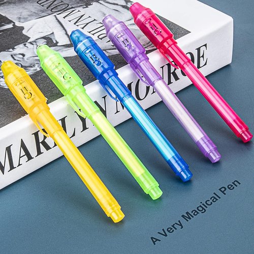 Invisible Spy Ink Pen Set - 5 Pack with UV Light | Fun Party Favors for Kids Ages 8-12