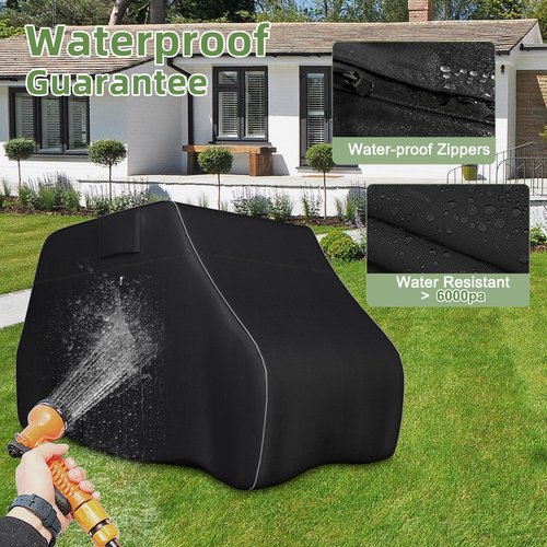 Zenicham 2/4 Passenger Golf Cart Cover - Waterproof, Heavy Duty 600D with Reflective Strips - Universal Fit for EZGO, Yamaha, Club Car