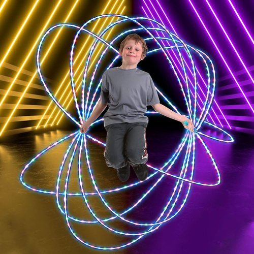 LED Jump Rope for Kids | Glowing Colorful Skipping Rope - Adjustable Light-Up Fitness Tool