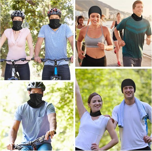 Geyoga UV Protection Neck Gaiter - 6 Pieces Cooling Face Mask Scarf for Summer | Breathable Bandana