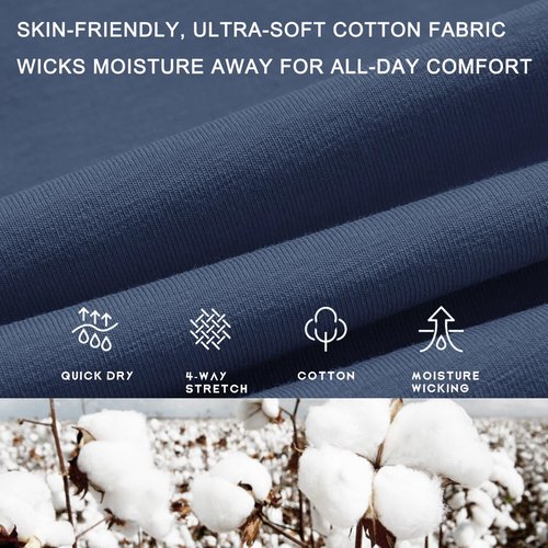 Willit Women's Cotton Sweatpants Yoga Lounge Open Bottom Sports Pants Straight Leg Casual Pants with Pockets Dusty Blue L