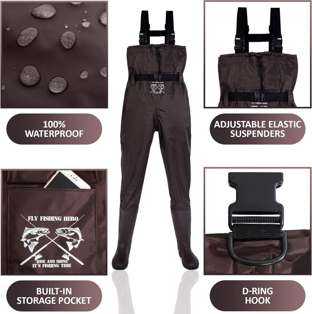 Skiennix Chest Waders for Men & Women - Durable Fishing Boots with Free Hangers | Waterproof Design