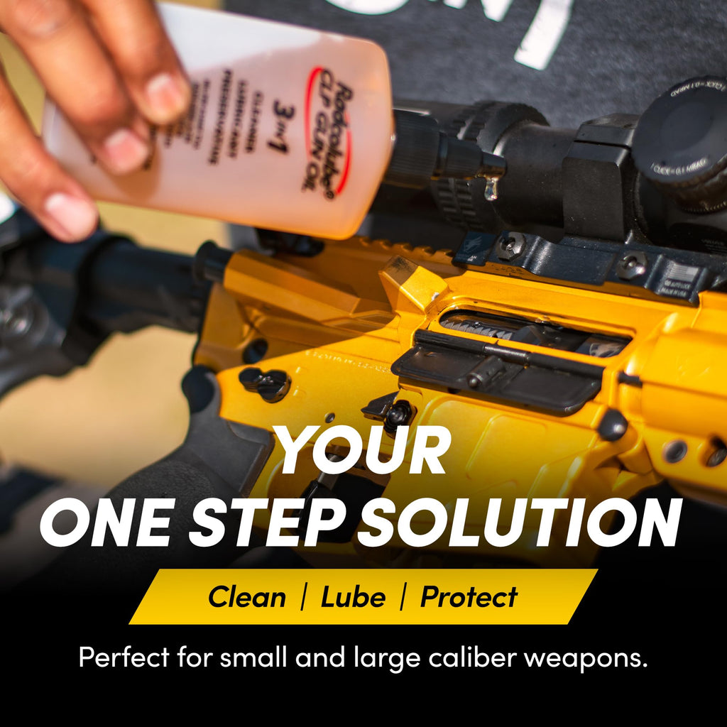 Radcolube - 3-in-1 CLP Gun Oil, Lubricates & Preserves All Types of Firearms, Military-Grade for Efficient CLP Gun Cleaning, Gun Cleaner and Lubricant, 6 oz Gun Cleaner Spray Bottle