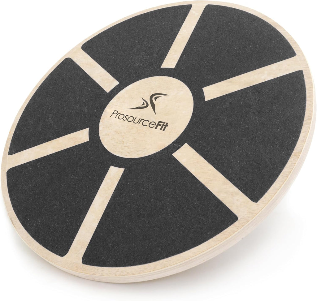 ProsourceFit Wooden Balance Board - Non-Slip Wobble Trainer for Stability | 15.75in Diameter, 360° Rotation