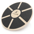 ProsourceFit Wooden Balance Board Non-Slip Wobble Core Trainer 15.75in (39.5cm) Diameter with 360 Rotation for Stability Training, Full Body Exercises, Physical Therapy, Black