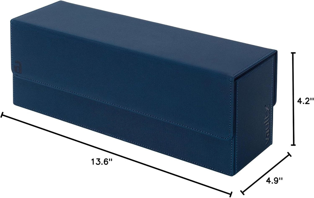 Vault X Trading Card Storage Box - Premium Exo-Tec Material with Magnetic Lid & Dividers | Organize TCG & Sports Cards (Blue)