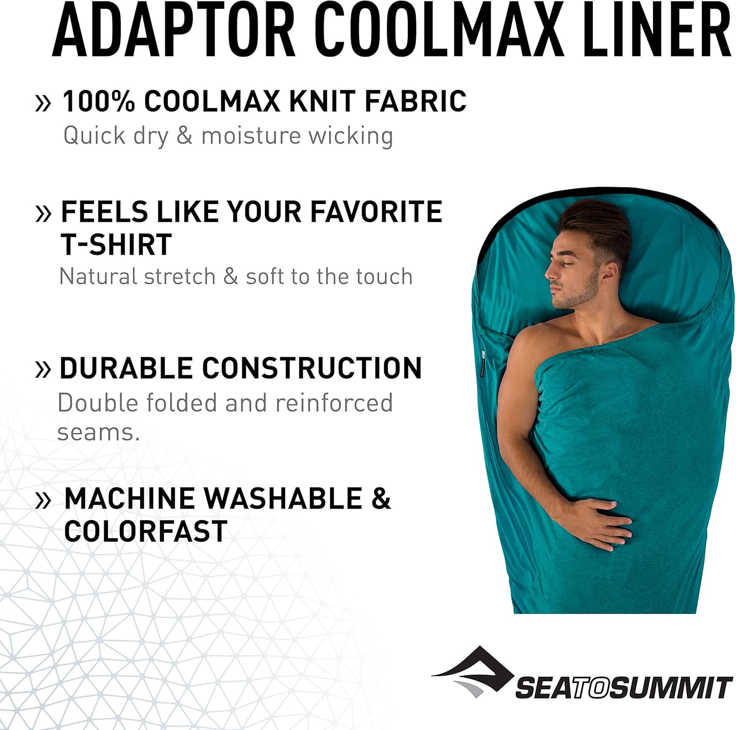 Sea to Summit Coolmax Sleeping Bag Liner - Lightweight Travel Bedding for Comfort & Versatility