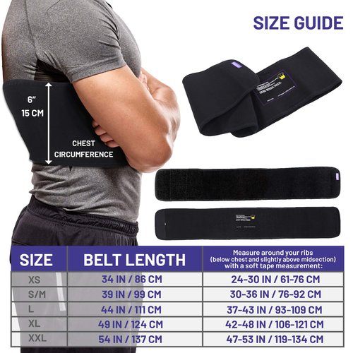 Everyday Medical Broken Rib Brace for Men and Women - Bamboo Charcoal Rib Support Compression Brace - accelerates The Healing of Cracked, Dislocated, Fractured and Post-Surgery Ribs - XLarge