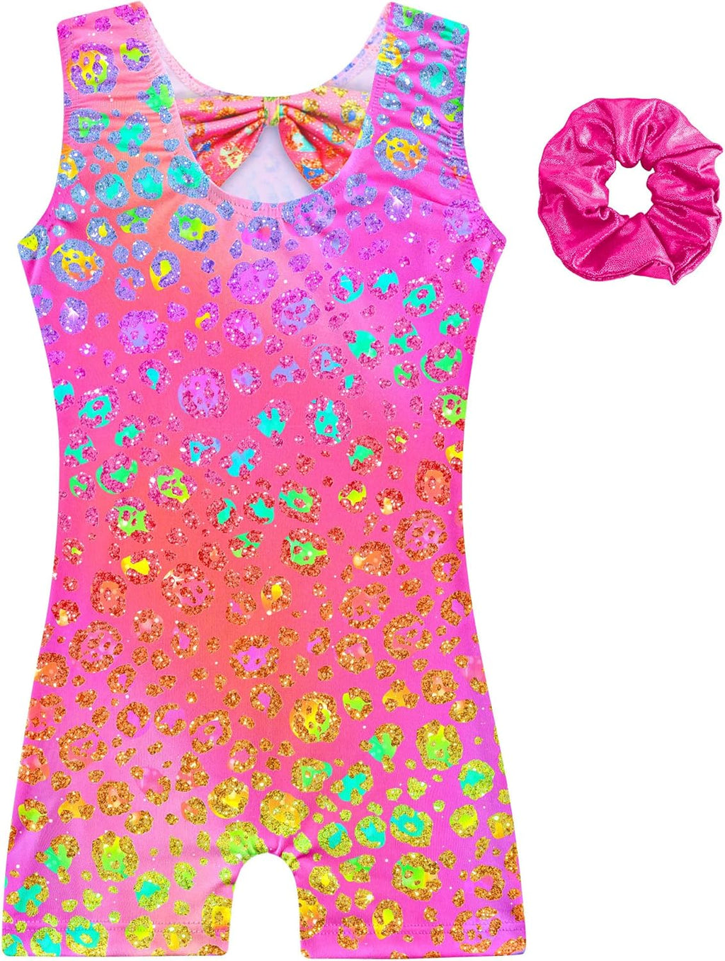 Regine Switzerland Girls' Sleeveless Gymnastics Leotard - Sparkly Biketard with Shorts